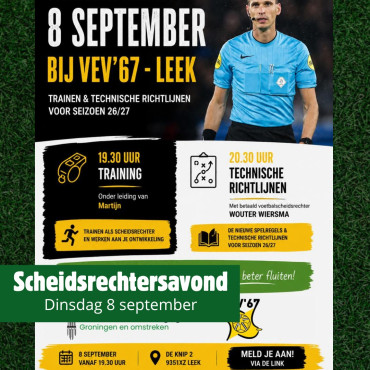 Scheidsrechtersavond VEV’67